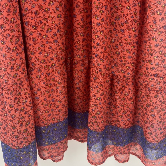 Mossimo Supply Company rust color ditzy print tiered boho baby doll sun dress - Picture 12 of 16